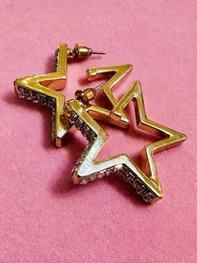 Gold Star Dangle Earrings